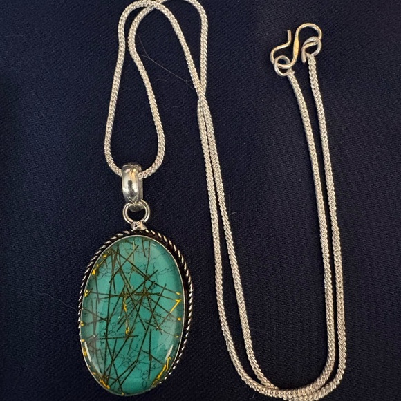 Rutilated Quartz Pendant with 18” chain - Picture 3 of 5